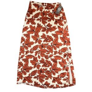 Vince Camuto Womens‎ Twinkle & Glow Floral Maxi Skirt Peach Whip Rust Size 2 NWT